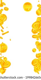 Korean won coins falling. Magnificent scattered WON coins. Korea money. Superb jackpot, wealth or success concept. Vector illustration.