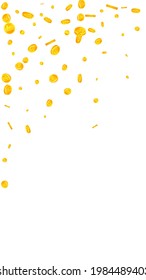 Korean won coins falling. Original scattered WON coins. Korea money. Ecstatic jackpot, wealth or success concept. Vector illustration.