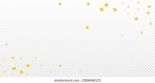 Koreanische Won-Münzen fallen. Geschlagene goldene WON-Münzen. Korea Geld. Großartiges Erfolgskonzept für Unternehmen. Große Vektorgrafik.