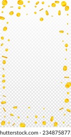 Korean won coins falling. Scattered gold WON coins. Korea money. Global financial crisis concept. Vector illustration.