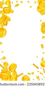Koreanische Won-Münzen fallen. Geschlagene goldene WON-Münzen. Korea Geld. Jackpot-Reichtum oder Erfolgskonzept. Vektorgrafik.