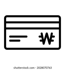 Koreanisches Won-Debit-Kartensymbol