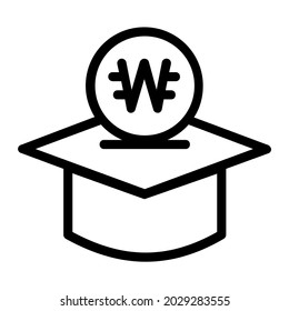 Koreanisches Won Education Sparsymbol