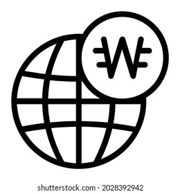 Korean Won Global Usage Icon