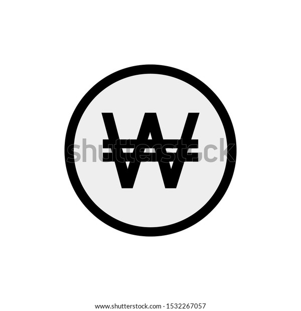 白い背景に韓国のウォンのアイコン 韓国人のウォンは 流行とモダンの象徴です 韓国ウォンレジャー アプリ ウェブ デジタルデザイン用のアイコン分離型 記号とフラットスタイル ベクターイラスト のベクター画像素材 ロイヤリティフリー 1532267057