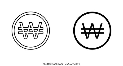 Korean won icons pack for apps and web UI designs