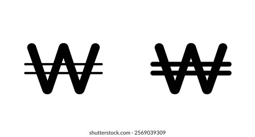 Korean won icons vector graphic pack
