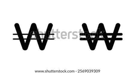 Korean won icons vector graphic pack