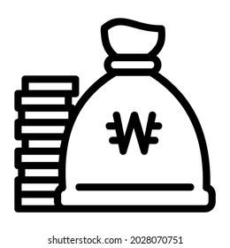 Icono de la despedida de dinero ganada por Corea