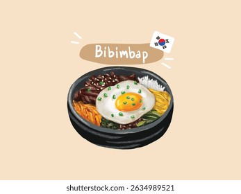 Prato básico nacional da Coreia, com uma variedade de sabores