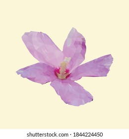 Korea's representative rose of sharon polygon art created by carving out triangular shapes