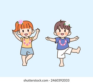 Korea's Summer Vacation Children's Illustration