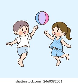 Korea's Summer Vacation Children's Illustration