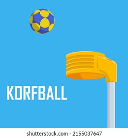 Korfball court and korfball ball. Sports Korfball background. Vector illustration.