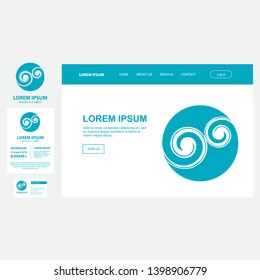 Koru, Maori Spiral Symbol Represents Silver Fern Frond, Vector Business Set