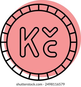 Koruna Currency Icon for Czech Financial and Economic Transactions