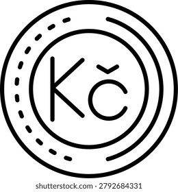 Koruna Line Icon Vector Design