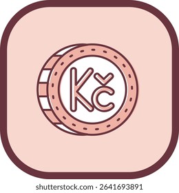 Koruna Line vector Icon Design