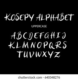Kosepy vector alphabet uppercase characters. Good use for logotype, cover title, poster title, letterhead, body text, or any design you want. Easy to use, edit or change color. 