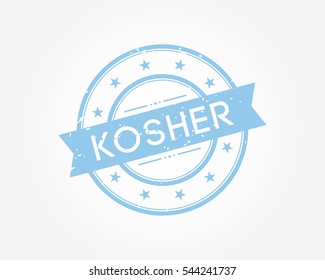 kosher. blue stamp sign vector