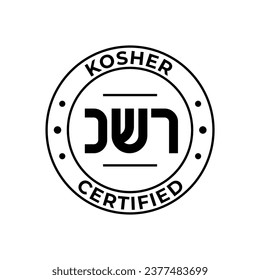 Kosher Certified symbol. International symbol of kosher food. Packaging concept.