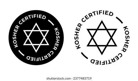 Kosher Certified symbols. International symbols of kosher food. Packaging concept.