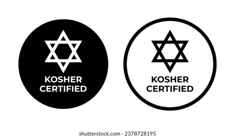 Kosher Certified symbols. International symbols of kosher food. Packaging concept.