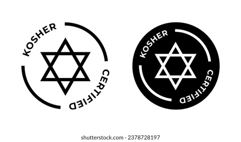 Kosher Certified symbols. International symbols of kosher food. Packaging concept.