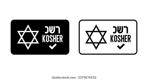 Kosher Certified symbols. International symbols of kosher food. Packaging concept.