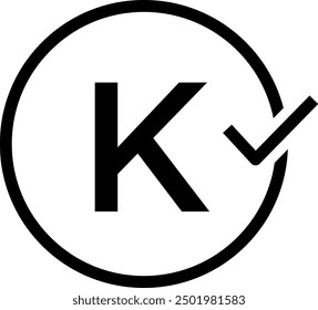 kosher certified vector line icon