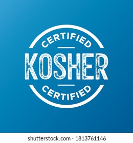 Kosher Food Certified Stamp, Label, Badge, Sticker Vector Illustration Background