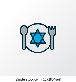Kosher food icon colored line symbol. Premium quality isolated meal element in trendy style.