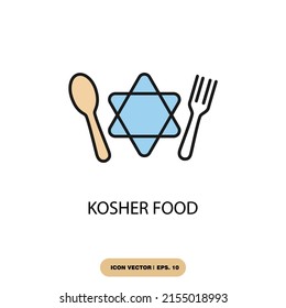 kosher food icons  symbol vector elements for infographic web