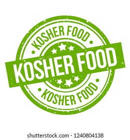 kosher food round green grunge stamp badge