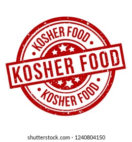 kosher food round red grunge stamp badge