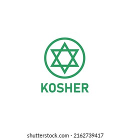 Kosher food sign. Jewish product icon. Vector illustration