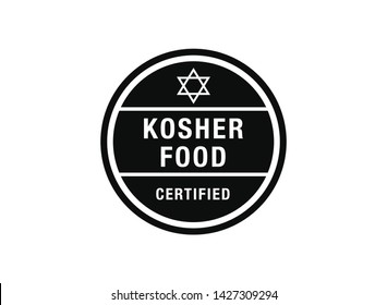 Kosher food  vector sign. vector sign with kosher food text. Certified kosher sign.