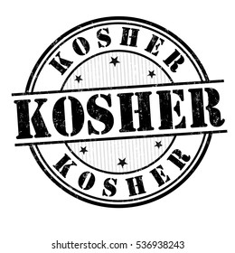 Kosher grunge rubber stamp on white background, vector illustration