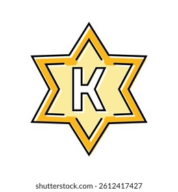 kosher product label warning color icon vector. kosher product label warning sign. isolated symbol illustration