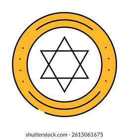 kosher product label warning line icon vector. kosher product label warning sign. isolated symbol illustration