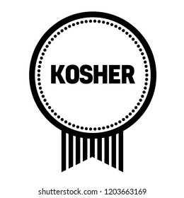 Kosher Stamp On White Background. Sign, Label, Sticker.