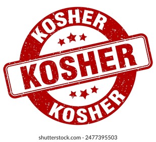 sello kosher. signo kosher. etiqueta redonda grunge