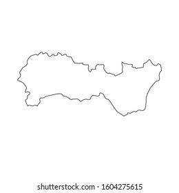 Kosice region map in Slovakia