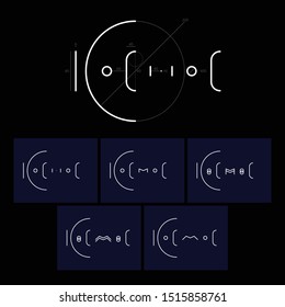 Kosmos. Space typography. Calligraphy. Letters. Lettering. Logo