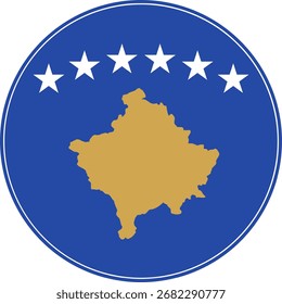 Kosovo Circle Flag, Kosovo Flag Icon