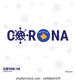 Kosovo Coronavirus Typography. COVID-19 country banner. Stay home, Stay Healthy. Take care of your own health