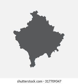 Kosovo country border map