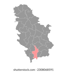 Kosovo district map, administrative district of Serbia. Vector illustration.