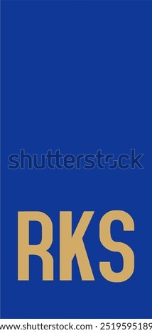 Kosovo Euroband with National Symbol: Blue Background Representing European Union and Kosovo Identity for Vehicle Registration.