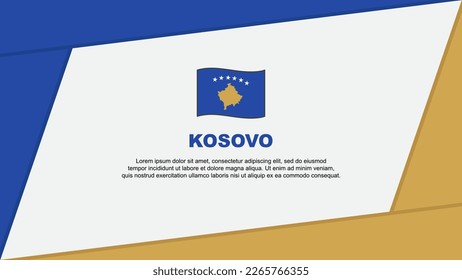 Kosovo Flag Abstract Background Design Template. Kosovo Independence Day Banner Cartoon Vector Illustration. Kosovo Banner
